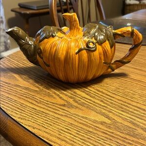 Harvest Pumpkin Teapot - Orange and Brown